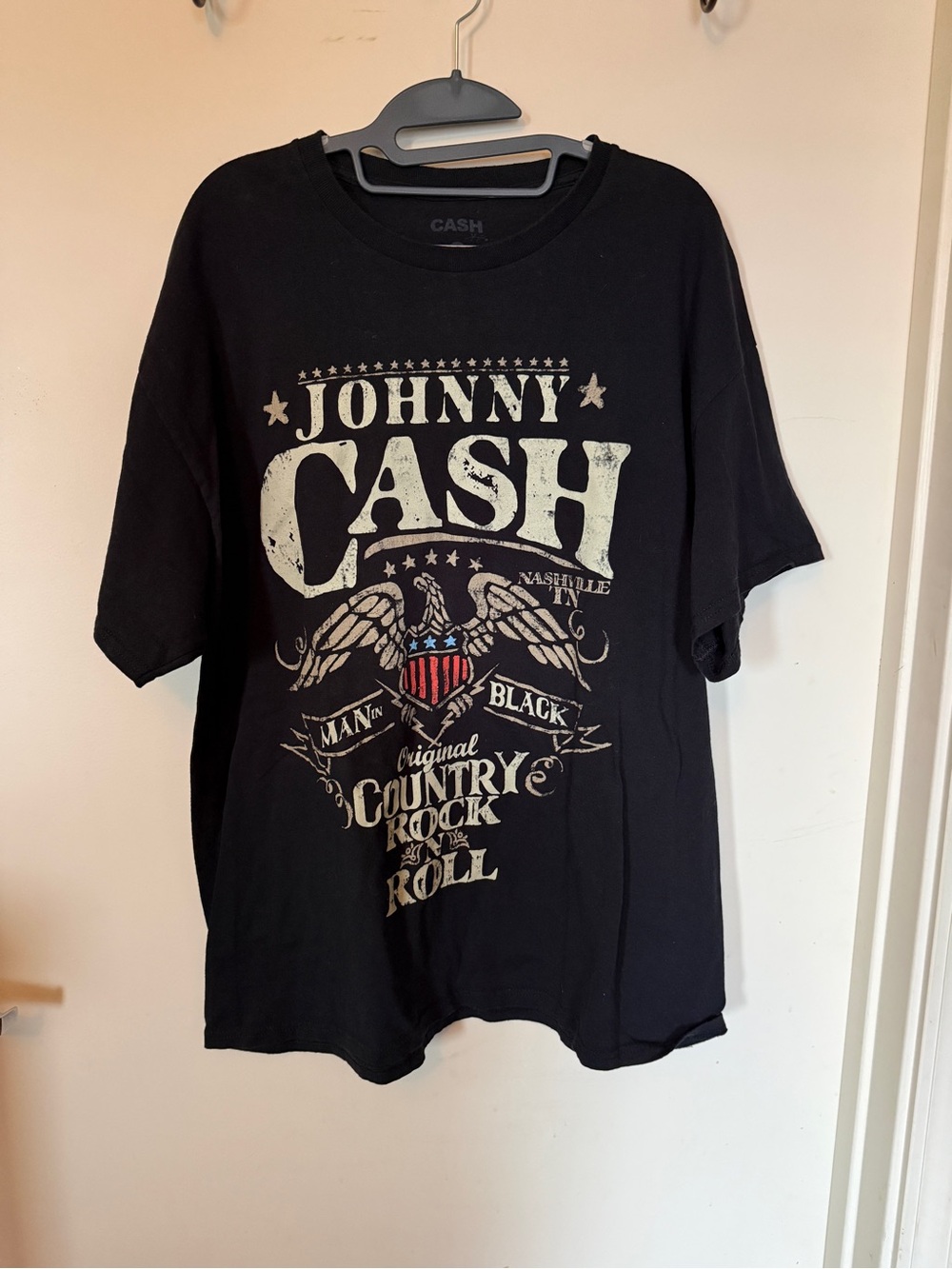 Johnny Cash Black Graphic Short-Sleeve Tee